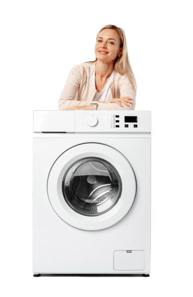 A women with a washing machine